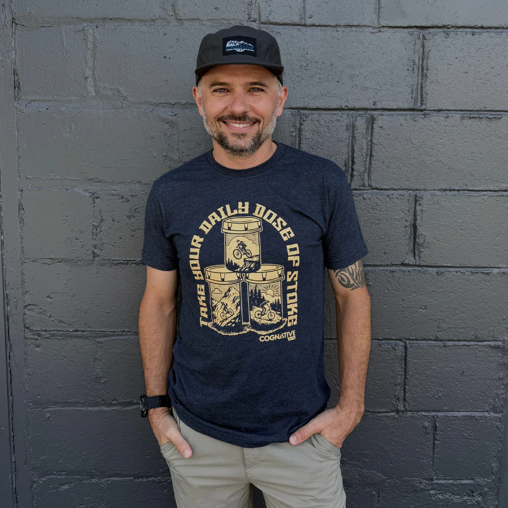 Daily Dose of Stoke Unisex MTB Shirt (Heather Navy) - Image 2