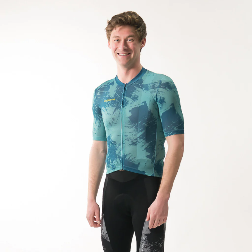 Men's Endurance Race Jersey (Teal Abstract) - Image 2