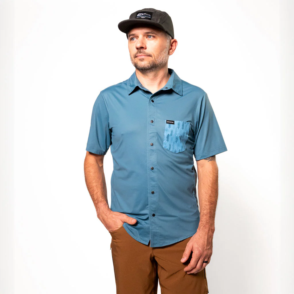Men's Short Sleeve Catalyst Mountain Bike Button-Down Shirt | SALE - Image 12